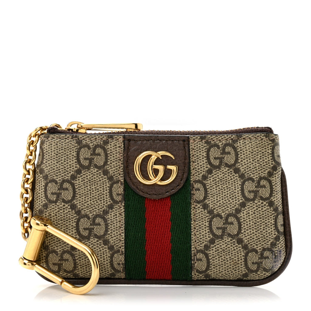 GG Supreme Monogram Web Ophidia Key Case  Beige New Acero wholesalehk.shop