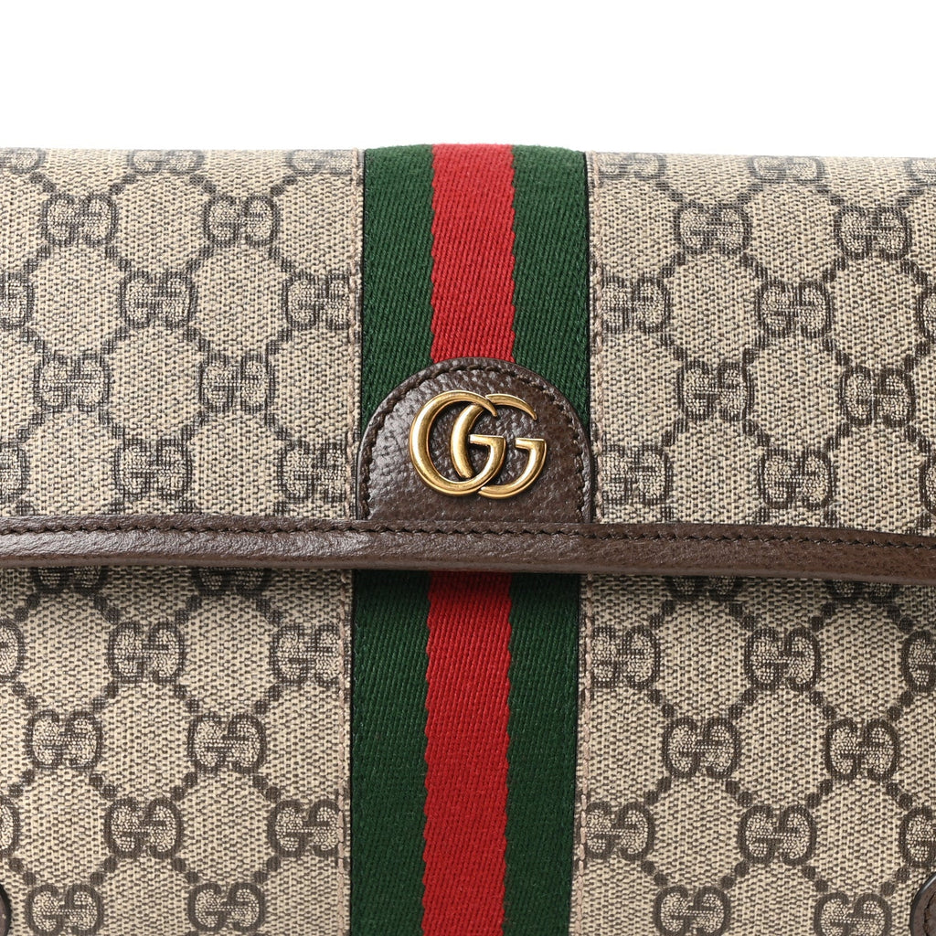 GG Supreme Monogram Web Small Ophidia Belt Bag Brown wholesalehk.shop