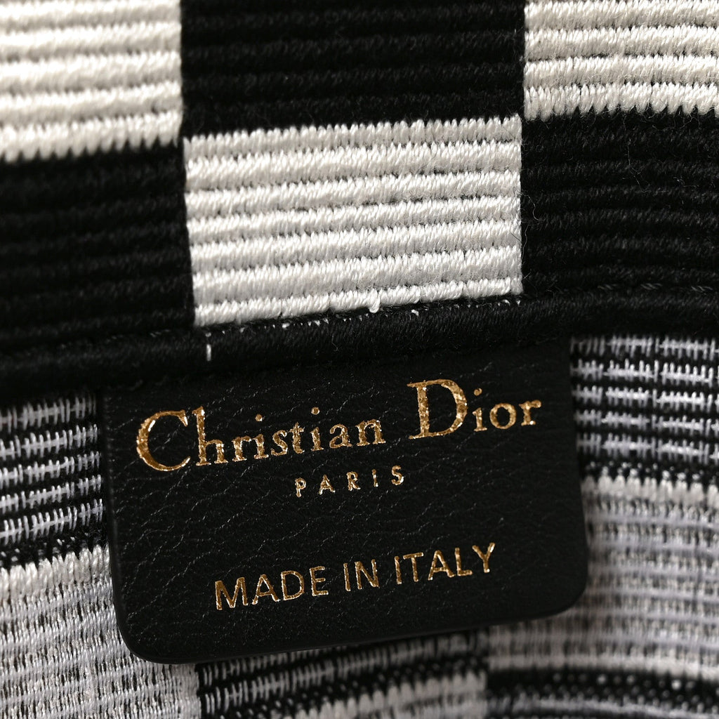 Canvas Embroidered Checkered Book Tote Black White £¨ Direct shipment via from wholesalehk.shop