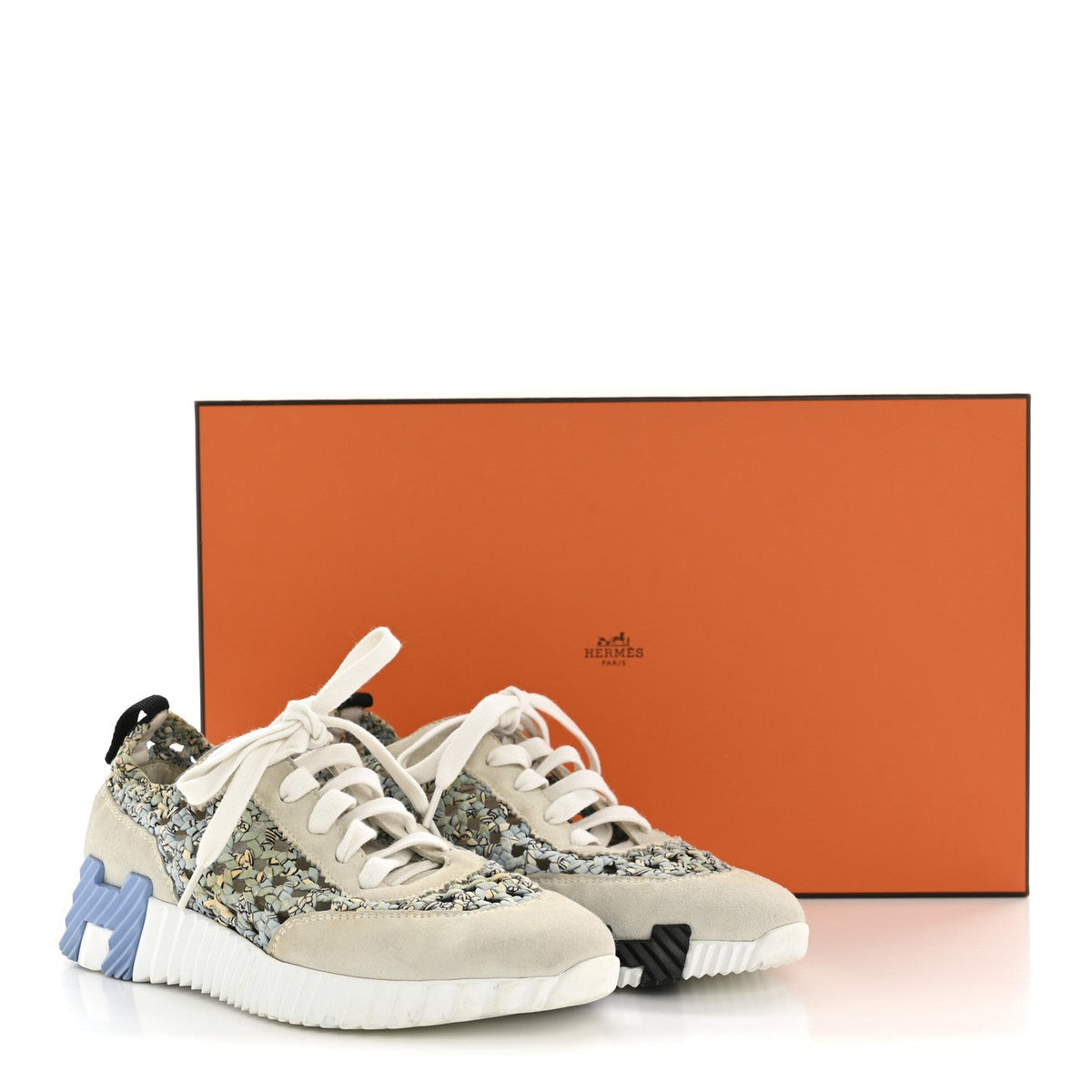 Braided Silk Suede Sneakers 35 Bleu Clair White wholesalehk.shop