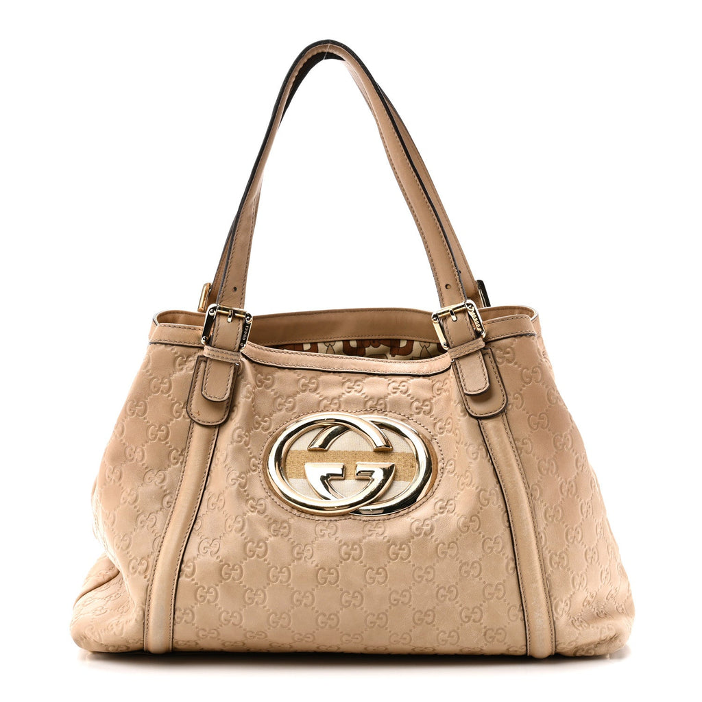 Guccissima Medium Britt Tote Beige £¨ Direct shipment via from wholesalehk.shop