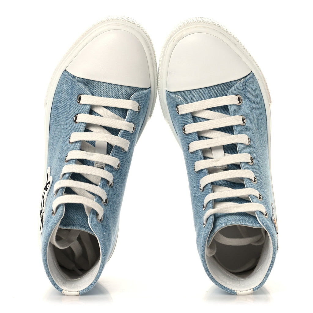 Denim Illico High Top Sneakers 35 Bleu Clair White wholesalehk.shop