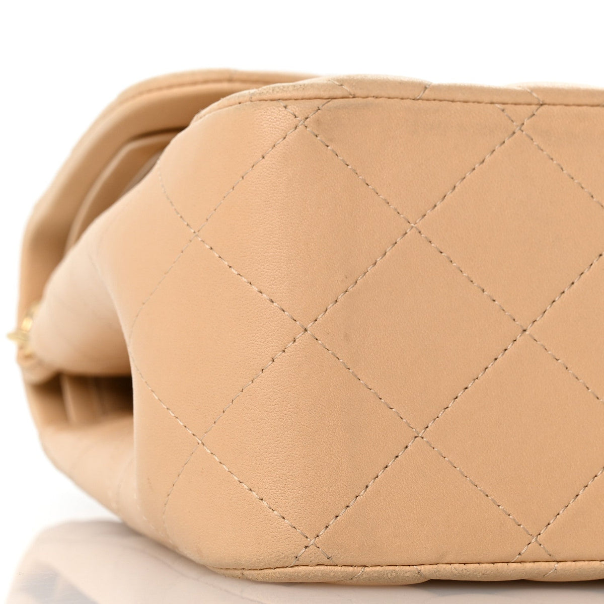 Lambskin Quilted Jumbo Double Flap Light Beige wholesalehk.shop