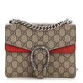 GG Supreme Monogram Suede Mini Dionysus Shoulder Bag Beige Ebony Vulcanic Red wholesalehk.shop