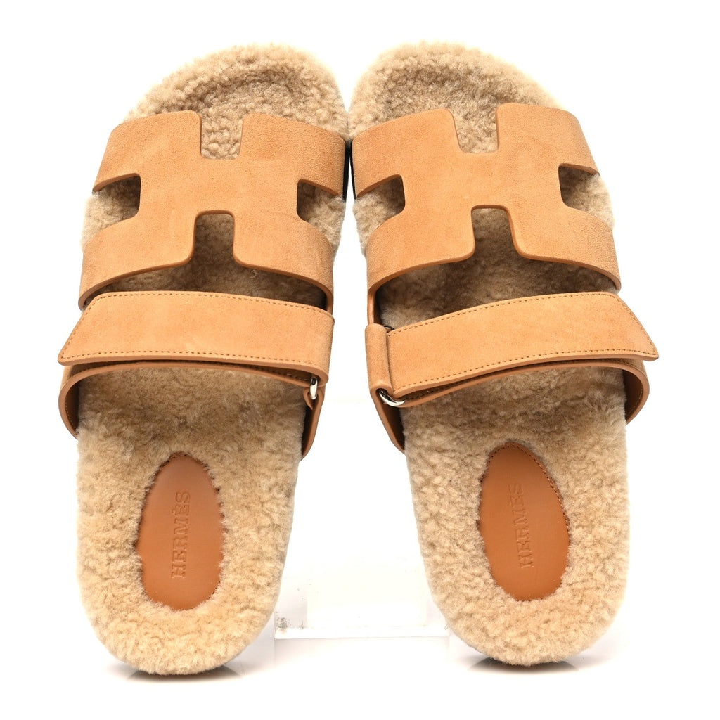 Suede Goatskin Woolskin Womens Chypre Sandals 39 Golden Beige wholesalehk.shop