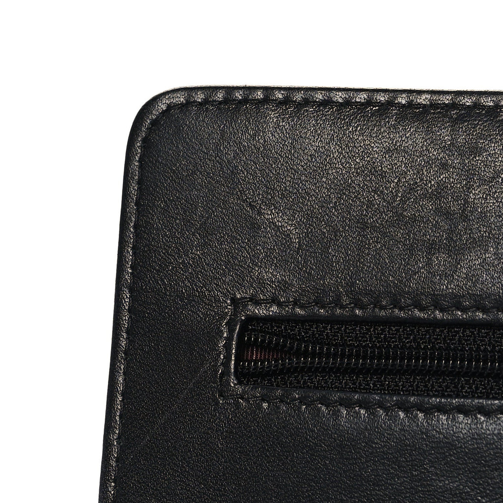 Lambskin Quilted Wallet On Chain WOC Black wholesalehk.shop