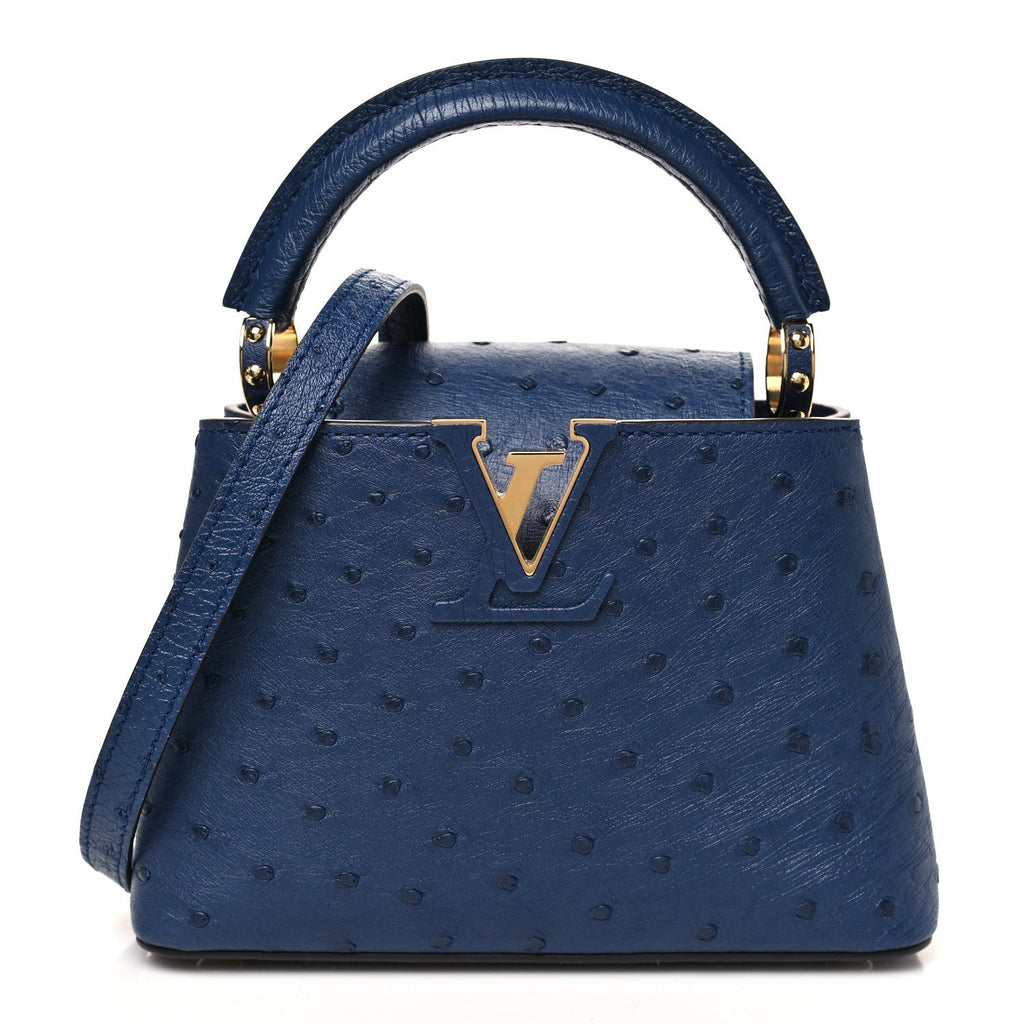 Ostrich Capucines Mini Indigo £¨ Direct shipment via from wholesalehk.shop