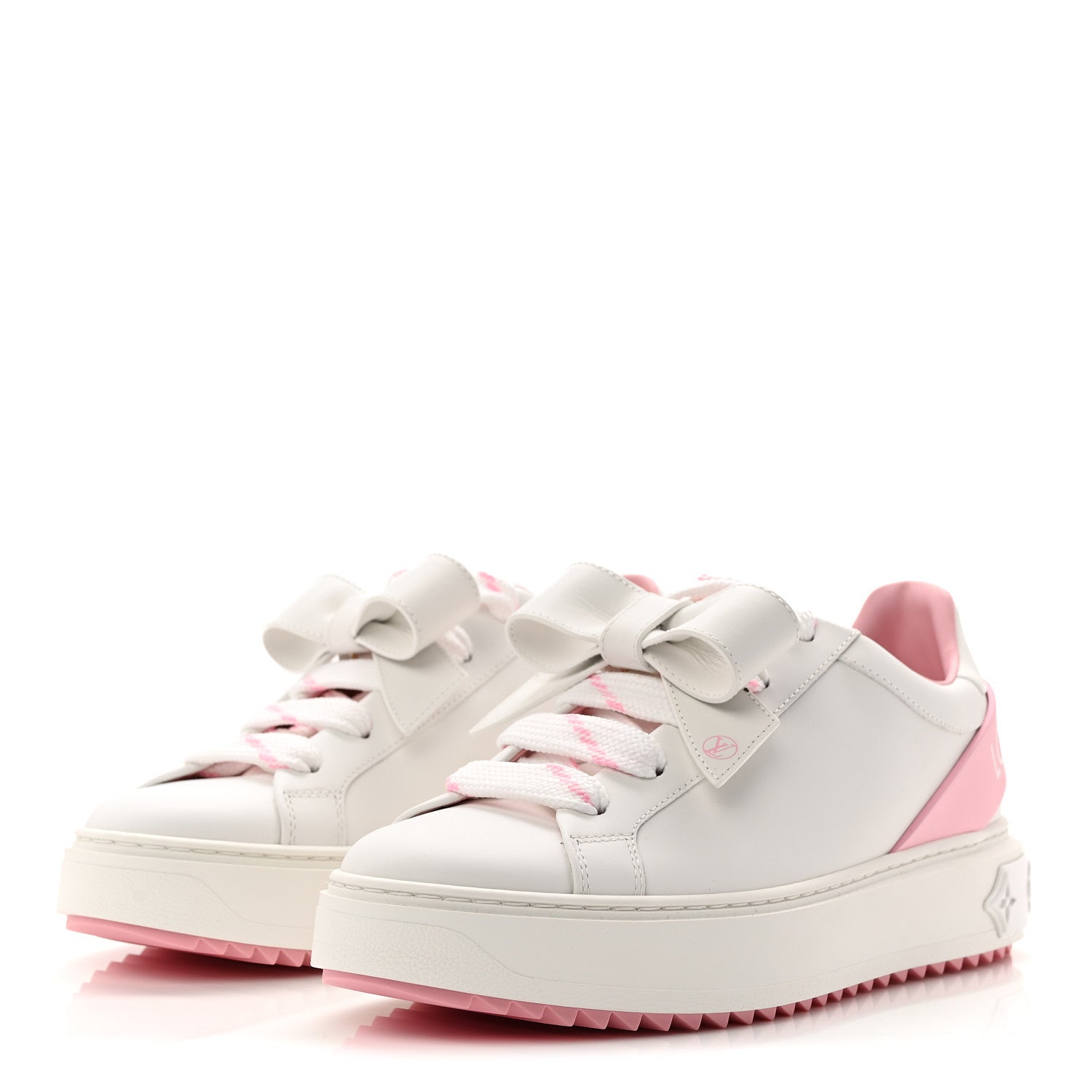Calfskin Time Out Bow Sneakers 38 White Pink £¨ Direct shipment via from wholesalehk.shop
