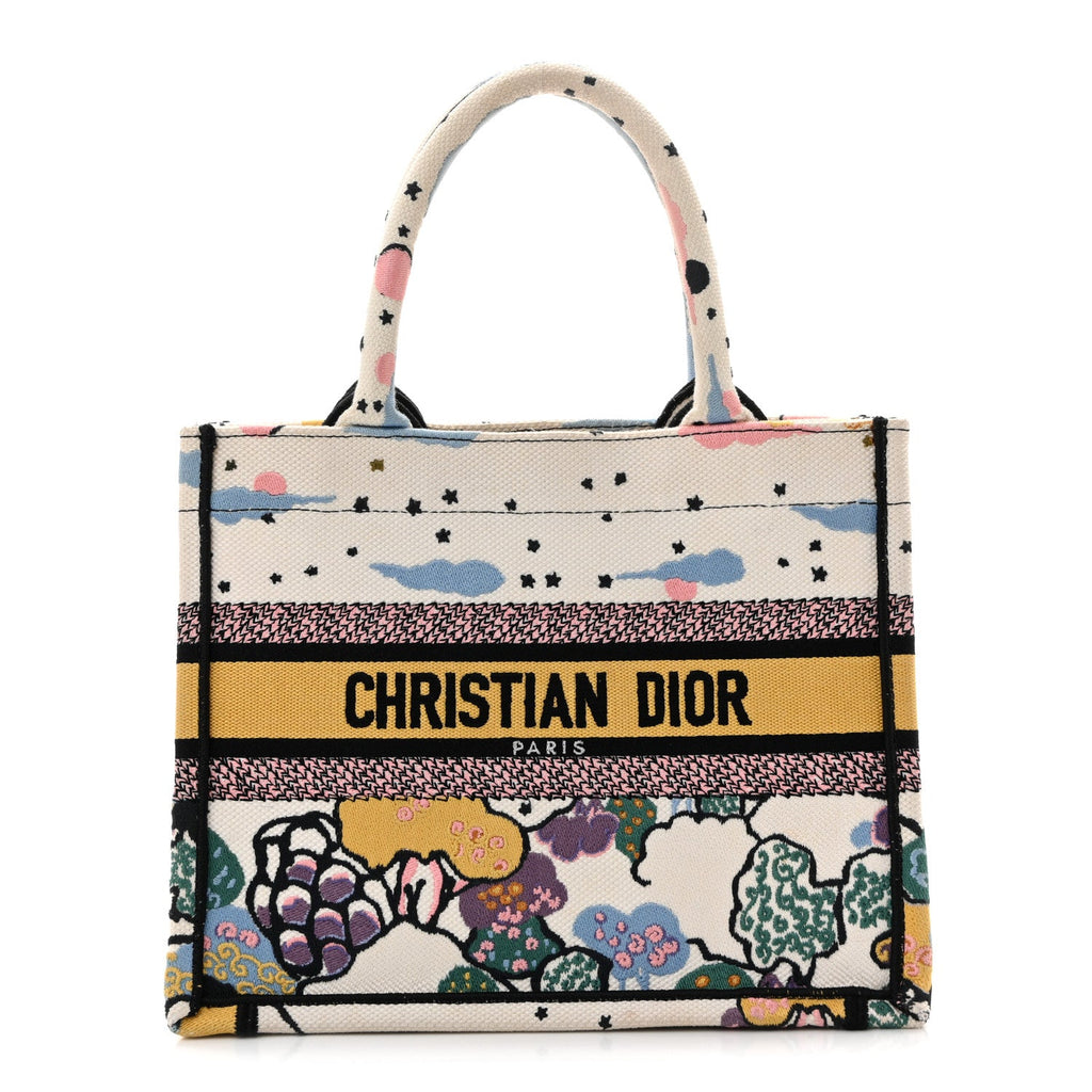 Canvas Embroidered Ciel De Reve Small Book Tote Latte Multicolor £¨ Direct shipment via from wholesalehk.shop