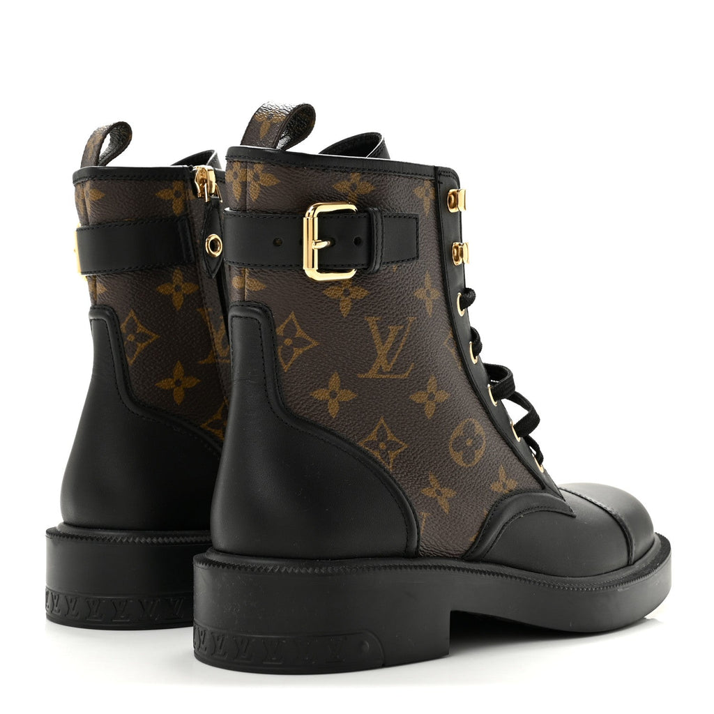 Calfskin Monogram Citizen Flat Ranger Boots 37.5 Cacao Brown Black £¨ Direct shipment via from wholesalehk.shop
