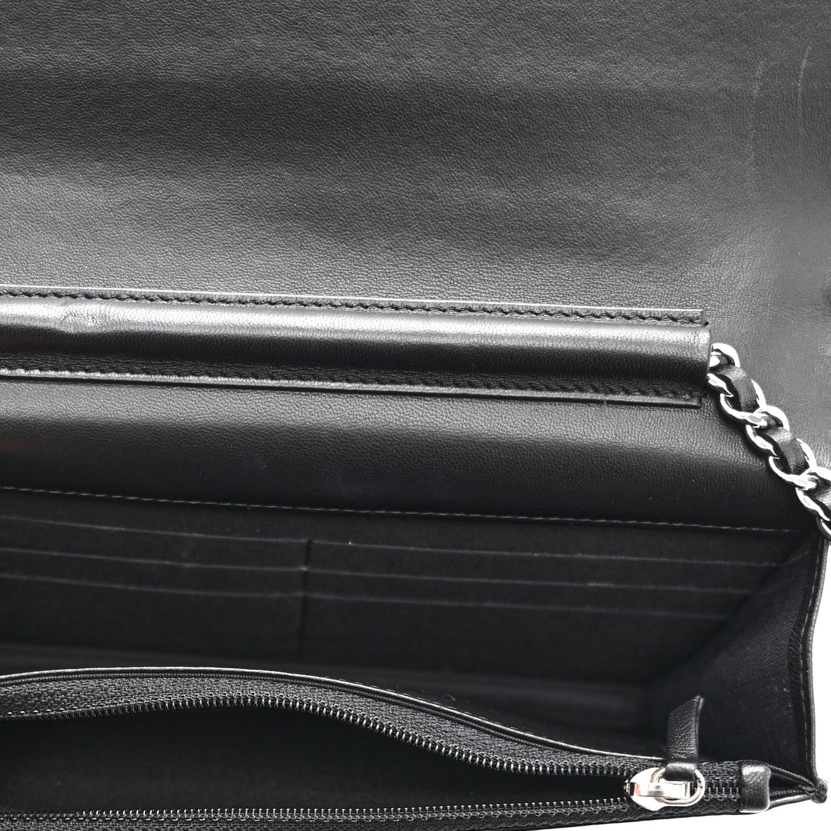 Printed Lambskin Airlines Wallet On Chain WOC White Blue Black wholesalehk.shop