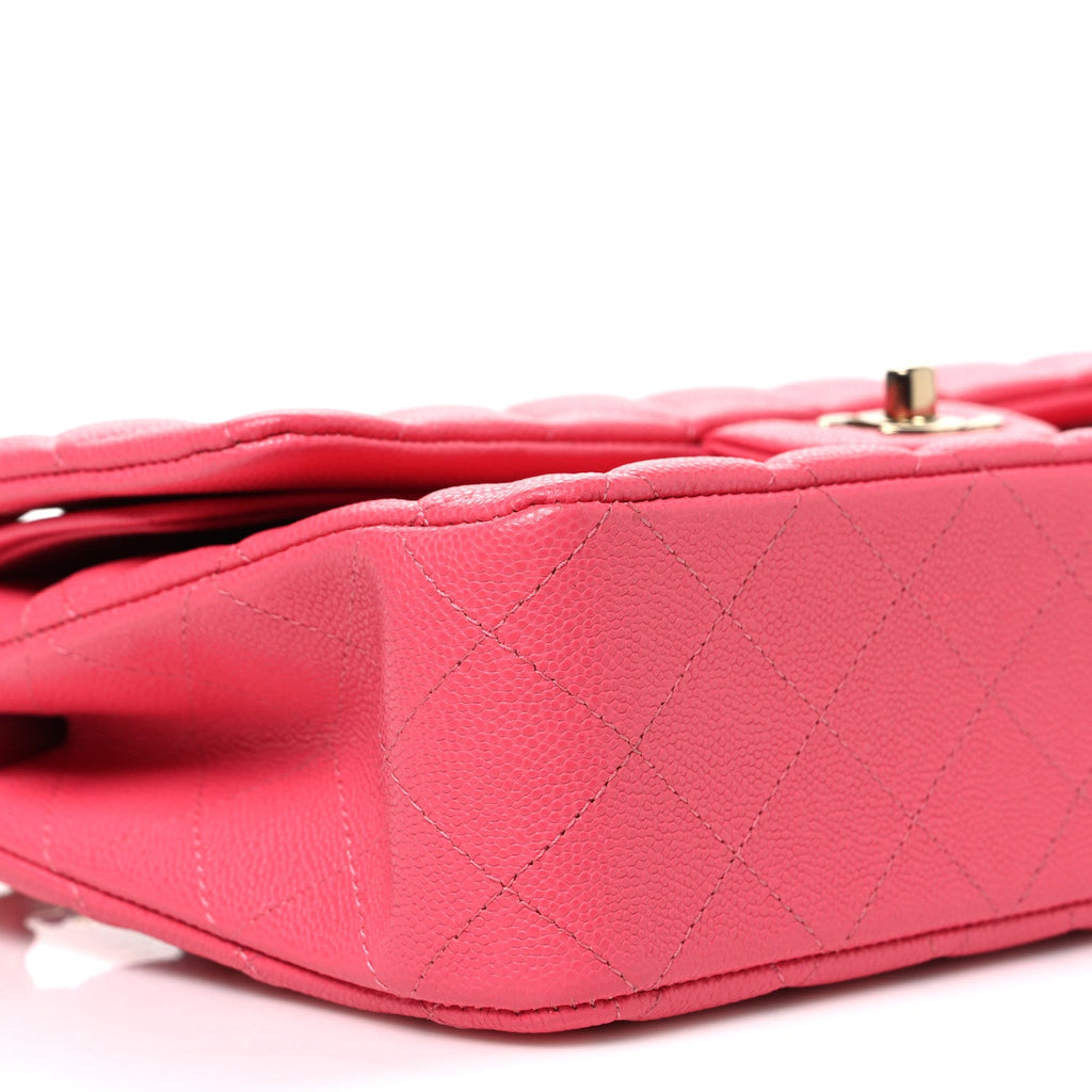 Caviar Quilted Medium Double Flap Pink wholesalehk.shop
