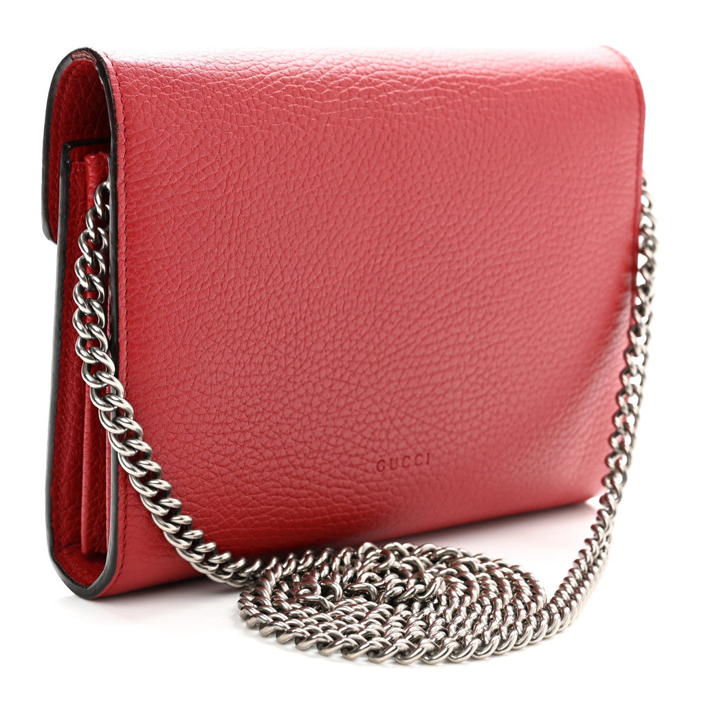 Calfskin Mini Dionysus Chain Wallet Hibiscus Red wholesalehk.shop