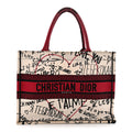 Canvas Embroidered Medium Dioramour Graffiti Book Tote Latte Multicolor £¨ Direct shipment via from wholesalehk.shop