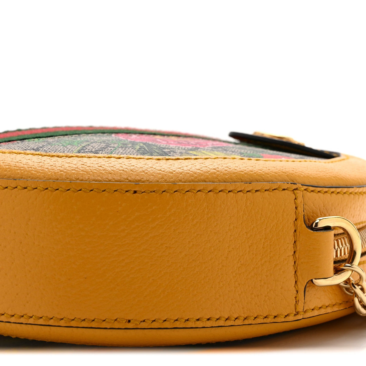 GG Supreme Monogram Flora Web Mini Ophidia Round Shoulder Bag Beige Multicolor Crop wholesalehk.shop