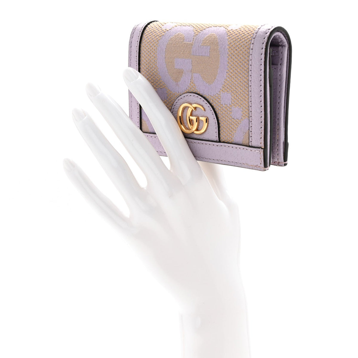 Monogram Jumbo GG Textured Dollar Calfskin Ophidia Card Case Beige Lapis wholesalehk.shop