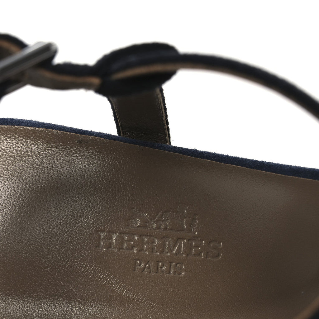 Suede Goatskin Calas Sandals 37.5 Vert Oxford Bleu Celeste Black wholesalehk.shop