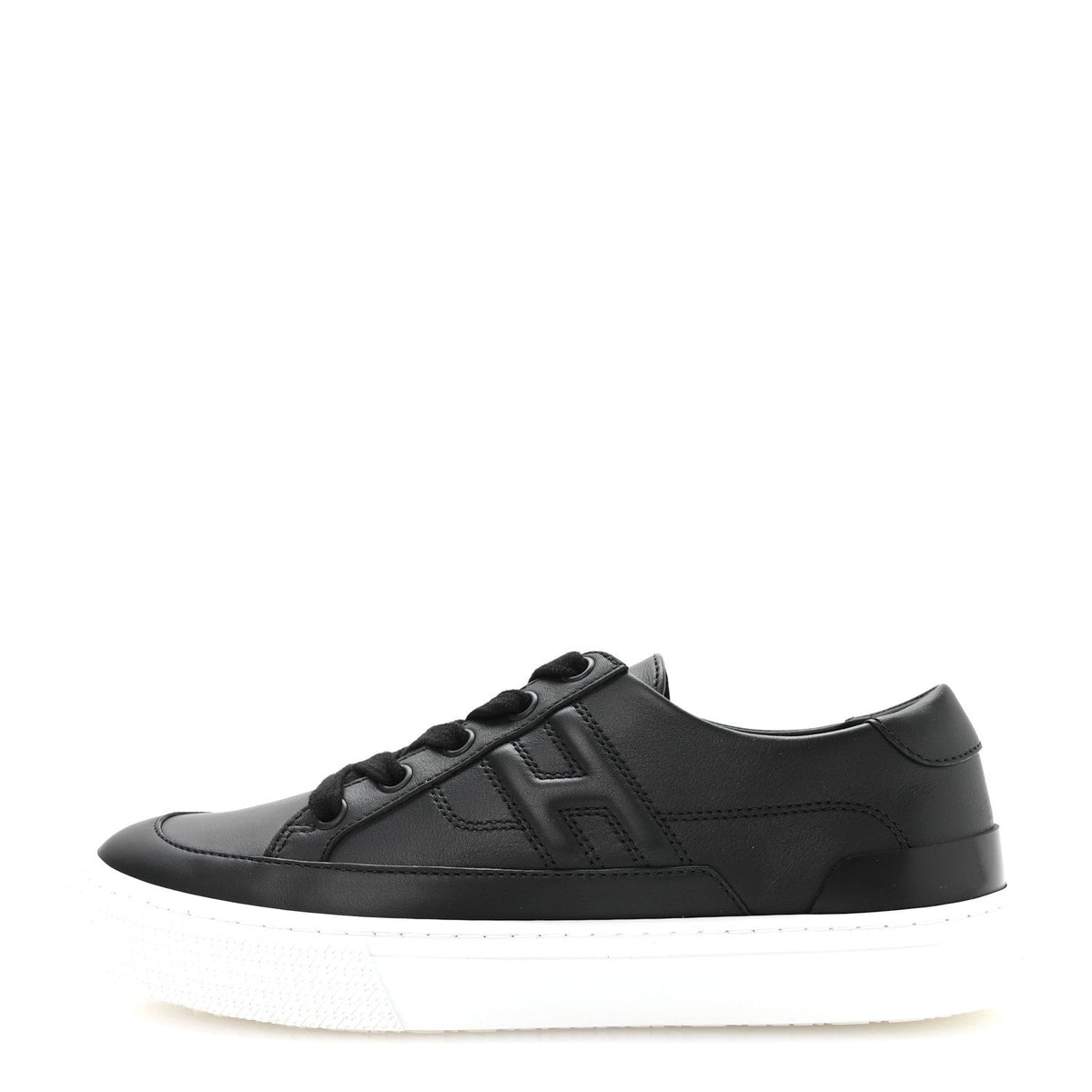 Calfskin Deep Sneakers 36 Black wholesalehk.shop