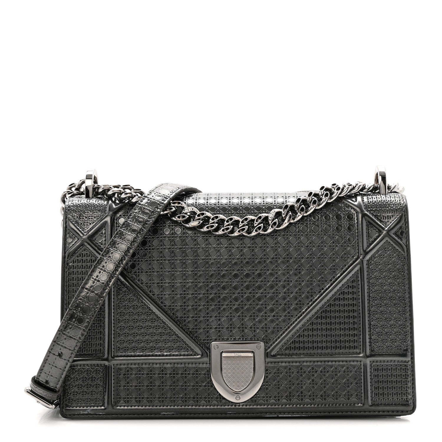 Metallic Patent Micro-Cannage Medium Diorama Flap Bag Onyx Black ¡§ Direct shipment via from wholesalehk.shop