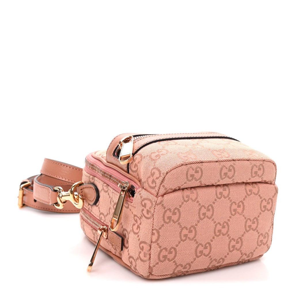 Monogram Textured Dollar Calfskin Mini Ophidia Crossbody Cloche Rose Pink wholesalehk.shop