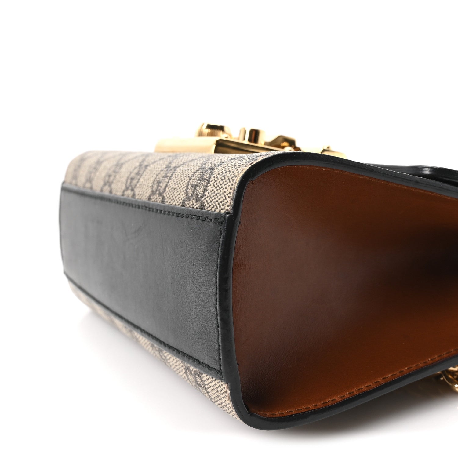 GG Supreme Monogram Calfskin Small Padlock Shoulder Bag Beige Black Cuir £¨ Direct shipment via from wholesalehk.shop