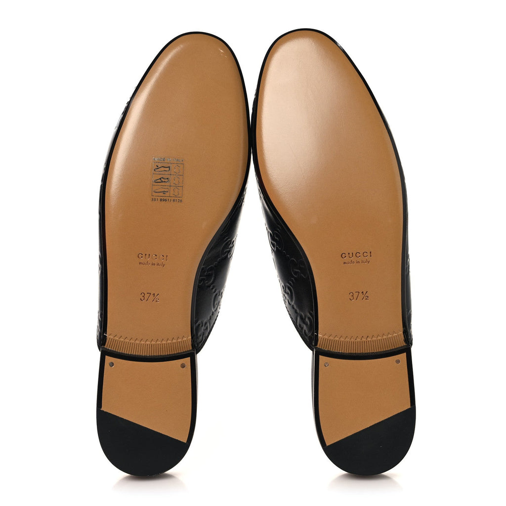 Glamour Calfskin Guccissima Womens Princetown Slippers 37.5 Black £¨ Direct shipment via from wholesalehk.shop