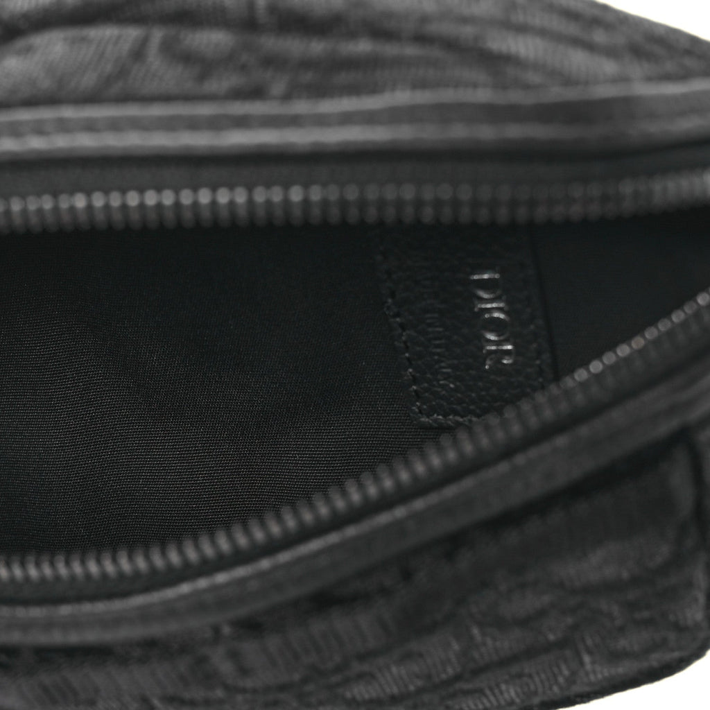 Grained Calfskin Oblique Scarab Sling Bag Black wholesalehk.shop