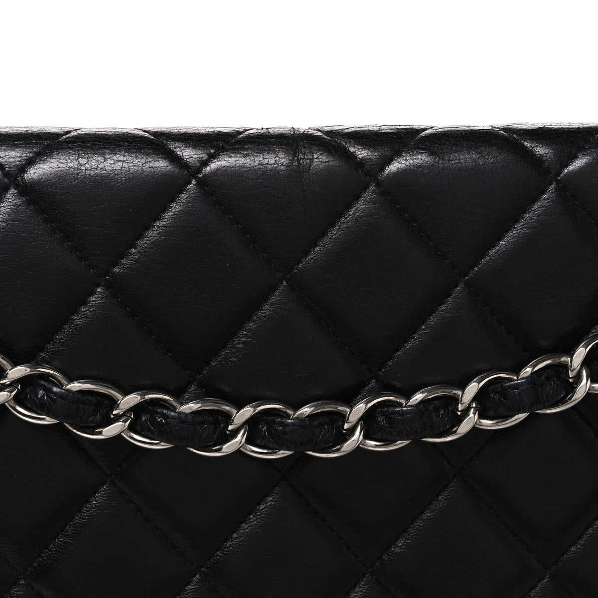 Lambskin Quilted Maxi Double Flap Black wholesalehk.shop