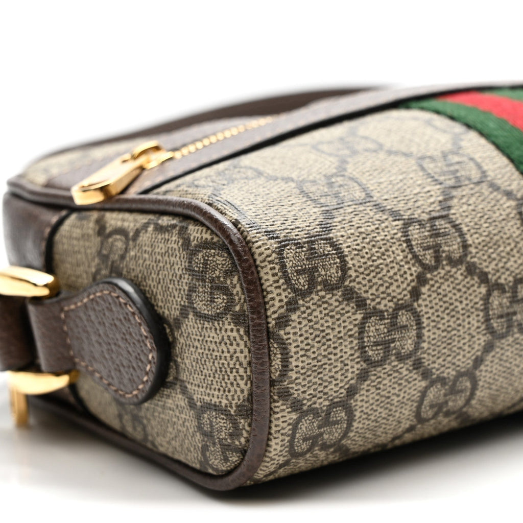 GG Supreme Monogram Web Mini Ophidia Shoulder Bag Brown wholesalehk.shop