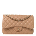 Caviar Quilted Jumbo Double Flap Beige Clair wholesalehk.shop