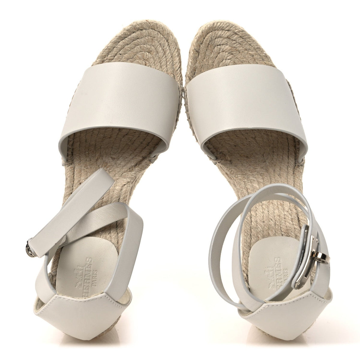 Calfskin Tipoli Espadrille Wedges 38 White wholesalehk.shop