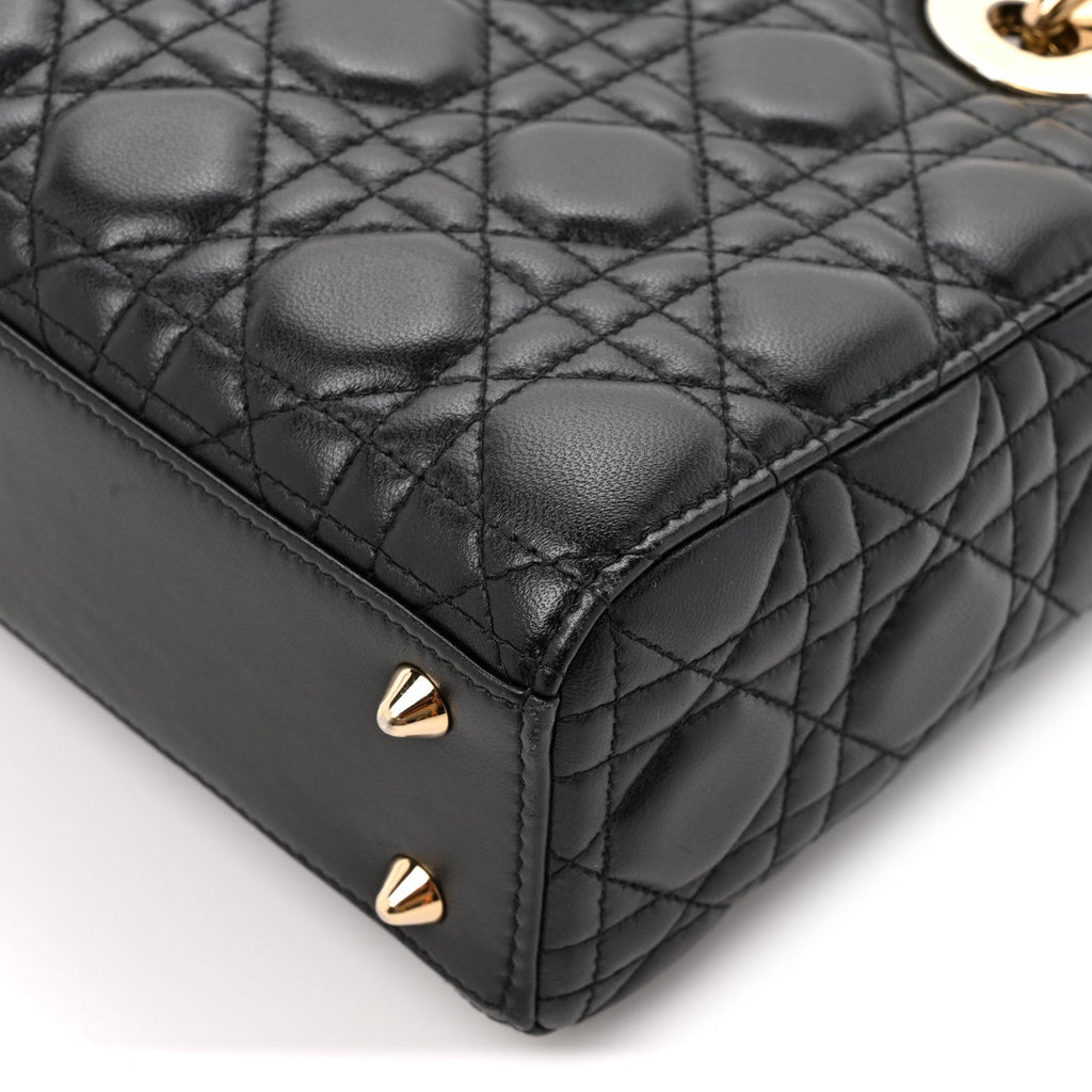 Lambskin Cannage Small Lucky Badges My Lady Dior Black wholesalehk.shop