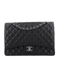 Caviar Quilted Maxi Double Flap Black wholesalehk.shop
