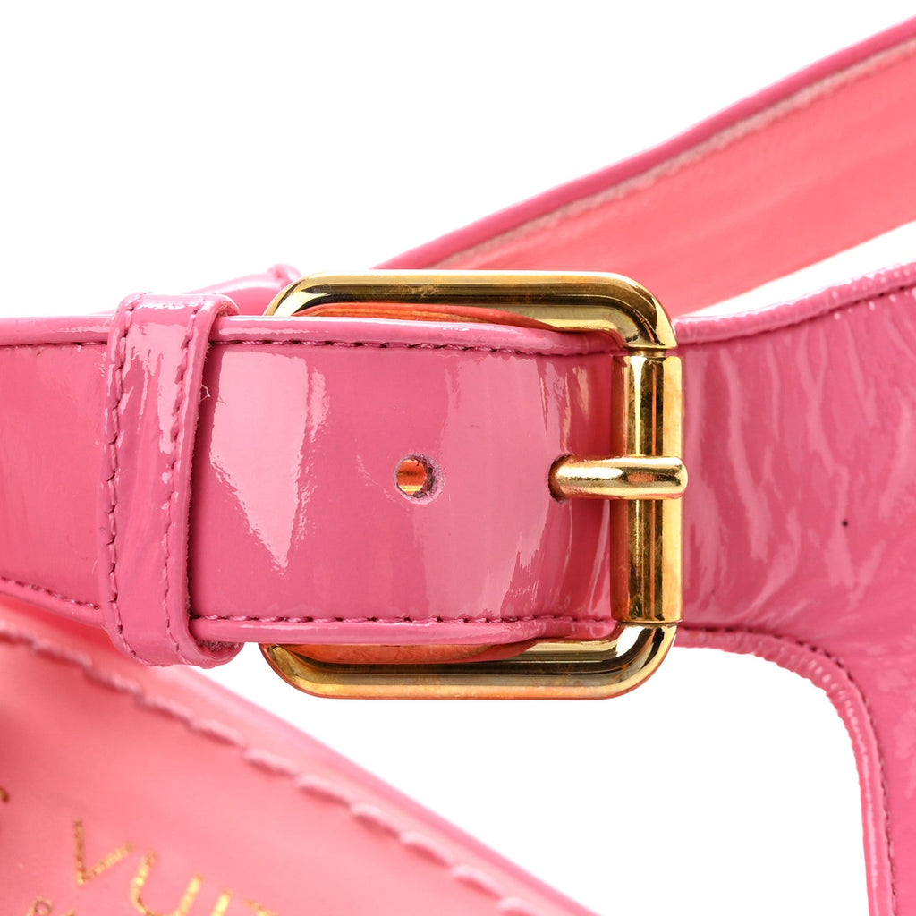 Patent Monogram Wedge Sandals 38 Pink £¨ Direct shipment via from wholesalehk.shop