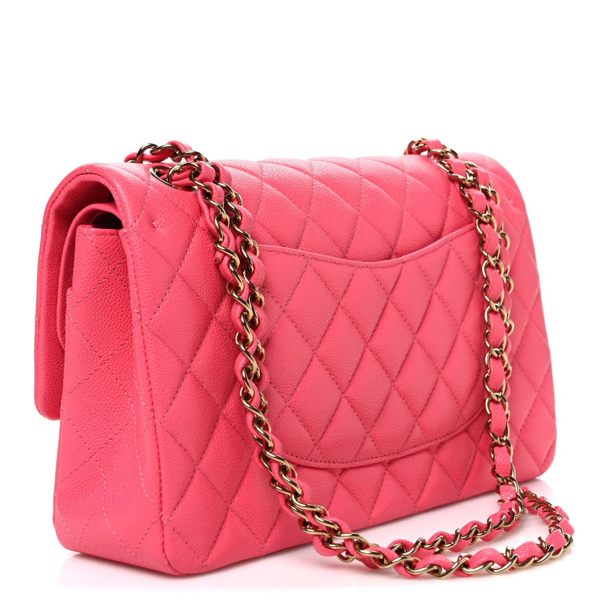 Caviar Quilted Medium Double Flap Pink wholesalehk.shop