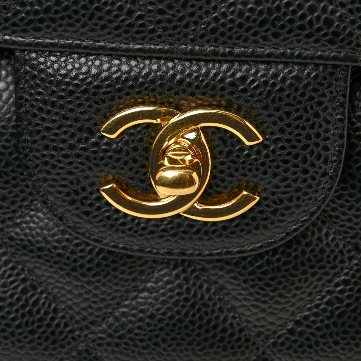 Caviar Quilted Jumbo Double Flap Black wholesalehk.shop