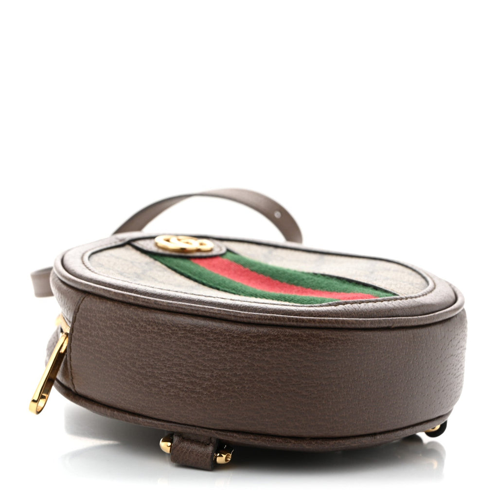 GG Supreme Monogram Web Mini Ophidia Round Backpack Brown wholesalehk.shop