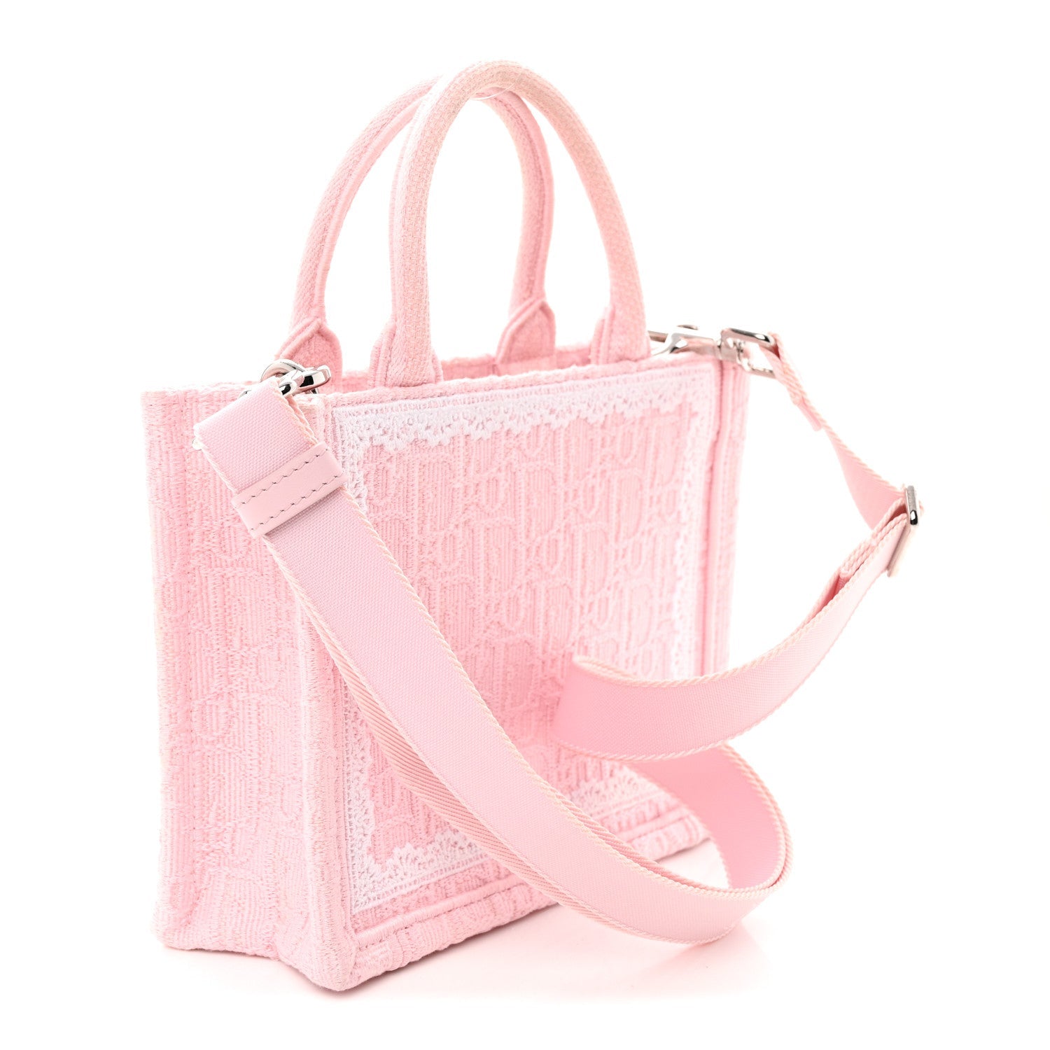 Cotton Toile De Jouy Oblique Embroidered Dior Medaillon Mini Book Tote With Strap Soupir Pink White £¨ Direct shipment via from wholesalehk.shop