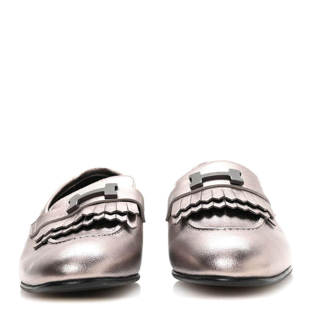 Metallic Goatskin Womens Royal Loafers 37.5 Champagne wholesalehk.shop
