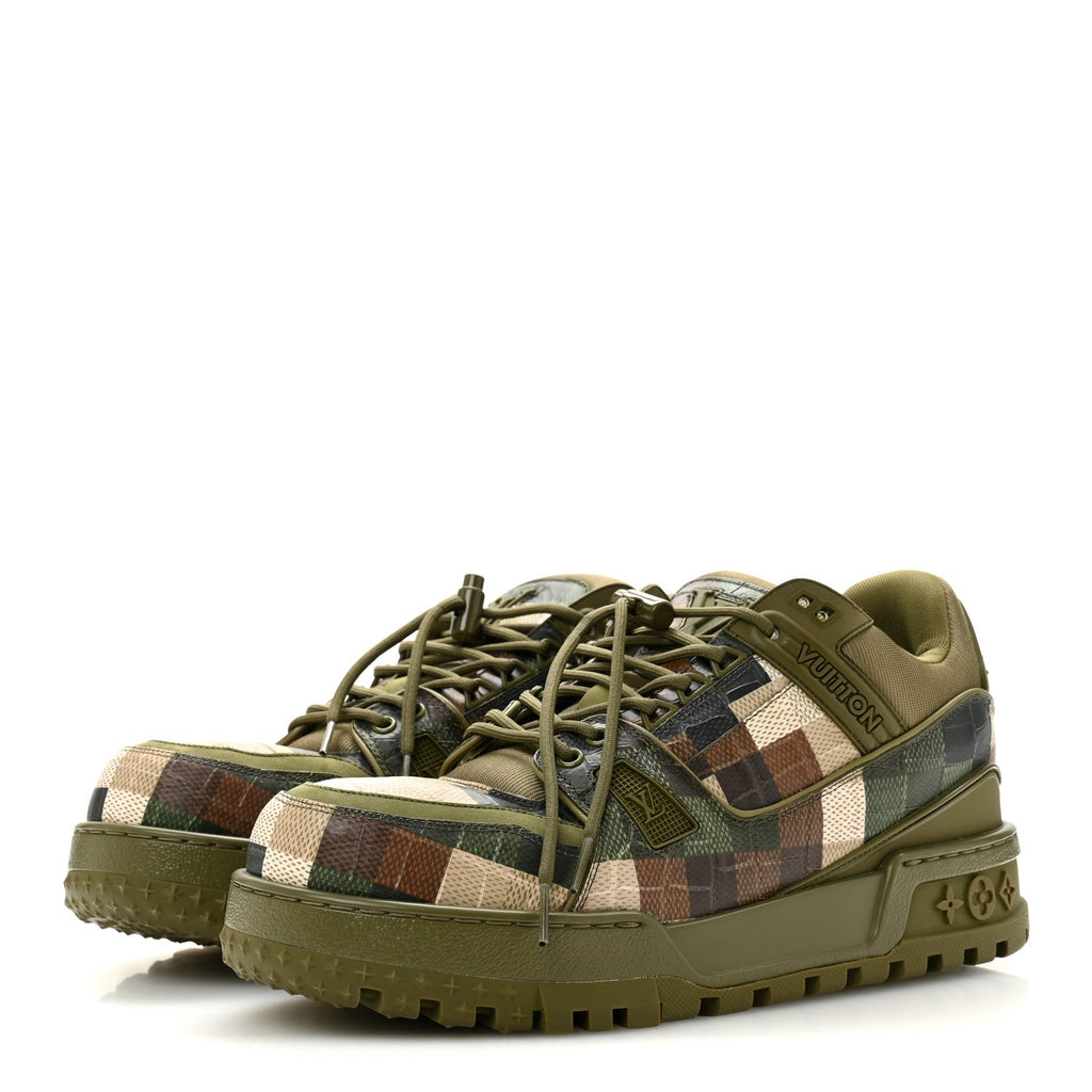 Damoflage Mens LV Trainer Maxi Sneakers 9.5 Green £¨ Direct shipment via from wholesalehk.shop