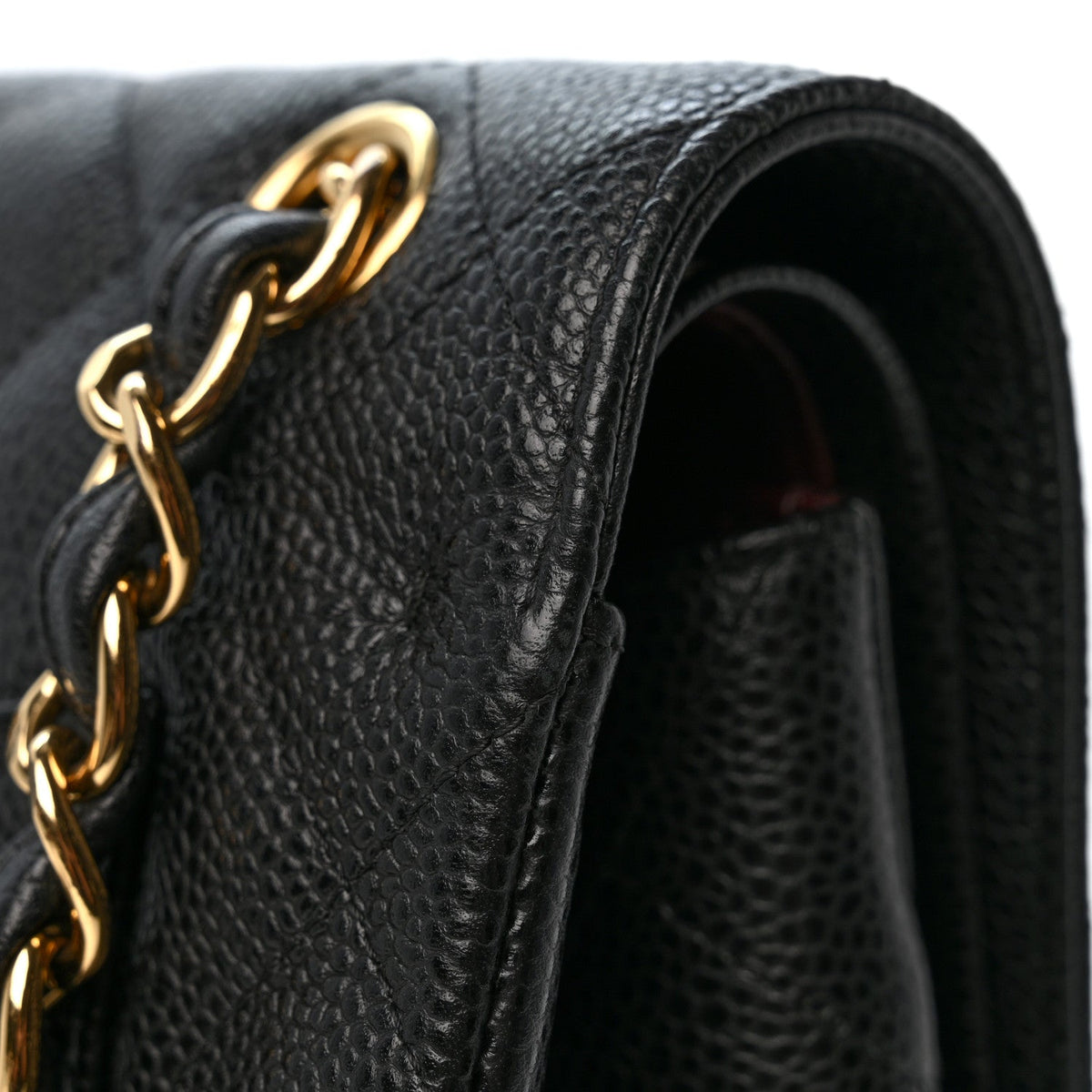 Caviar Quilted Jumbo Double Flap Black wholesalehk.shop