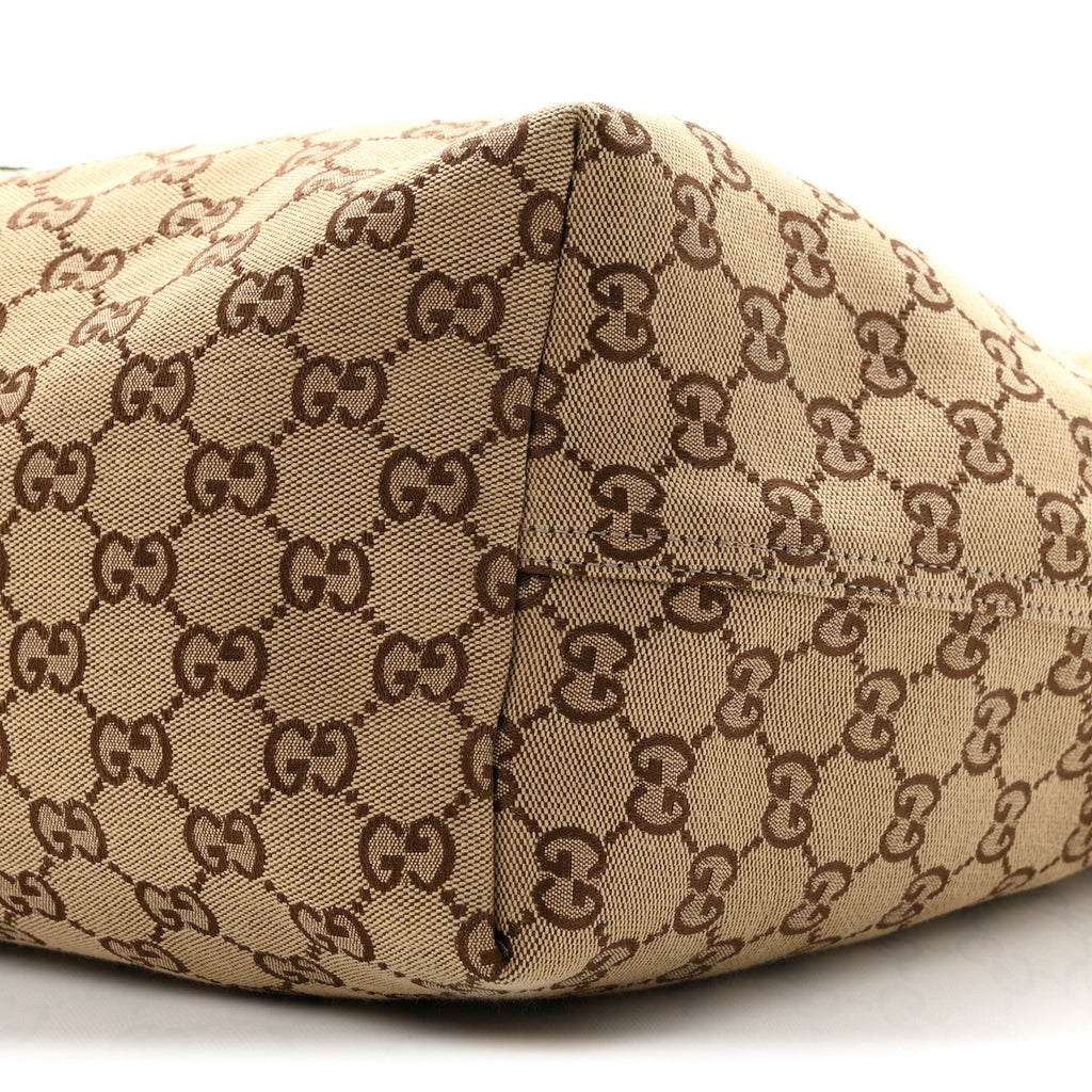 GG Monogram Web Large Giglio Tote Beige Brown wholesalehk.shop