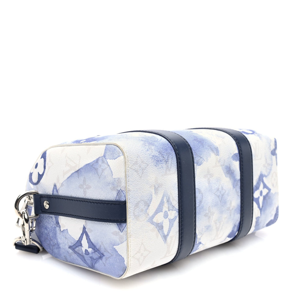Monogram Watercolor City Keepall Blue wholesalehk.shop