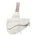 X Daniel Arsham Grained Calfskin Newspaper Print Saddle Bag White wholesalehk.shop