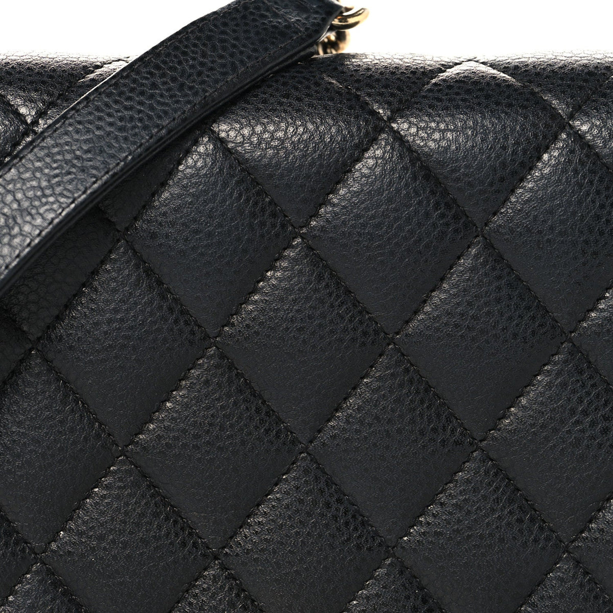 Caviar Quilted Boy Wallet On Chain WOC Black wholesalehk.shop