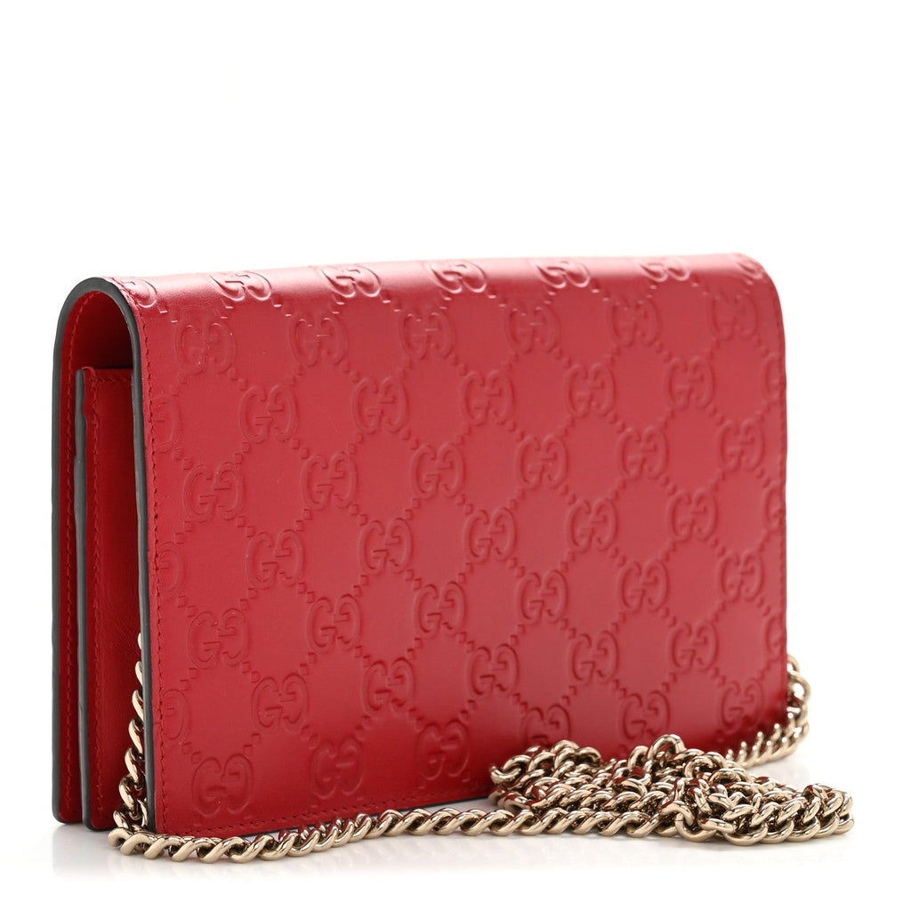 Guccissima Signature Bowy Chain Wallet Hibiscus Red £¨ Direct shipment via from wholesalehk.shop