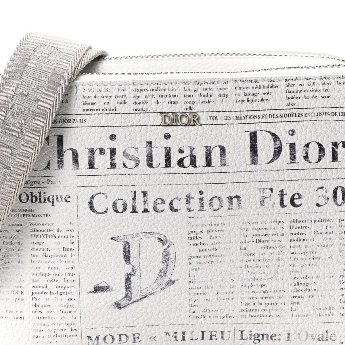 X DANIEL ARSHAM Grained Calfskin Newspaper Messenger White wholesalehk.shop