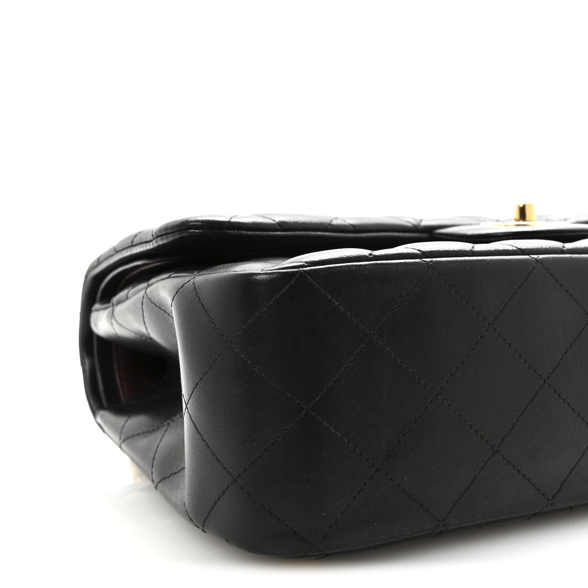 Lambskin Quilted Jumbo Double Flap  Black wholesalehk.shop