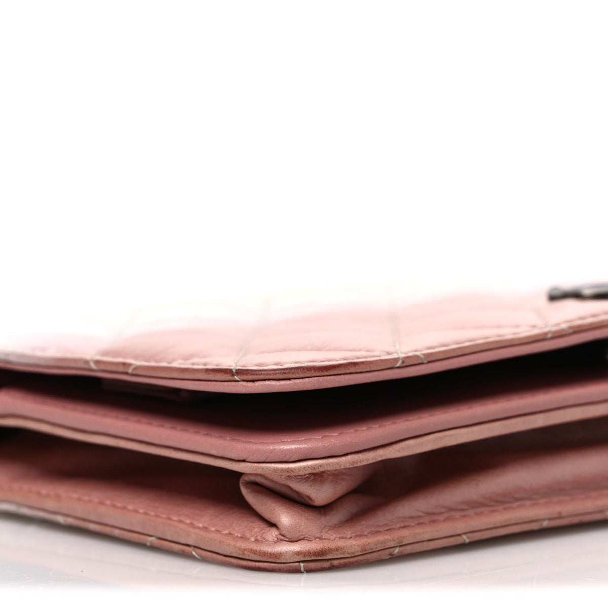 Ombre Patent Calfskin Quilted Wallet on Chain WOC Pink White wholesalehk.shop