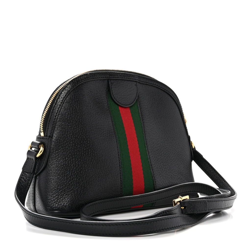 Calfskin GG Web Small Ophidia Dome Shoulder Bag Black wholesalehk.shop